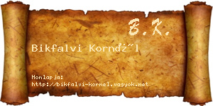 Bikfalvi Kornél névjegykártya